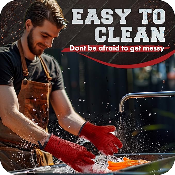 KITCHEN PERFECTION Silicone Smoker Oven Gloves - Image 7