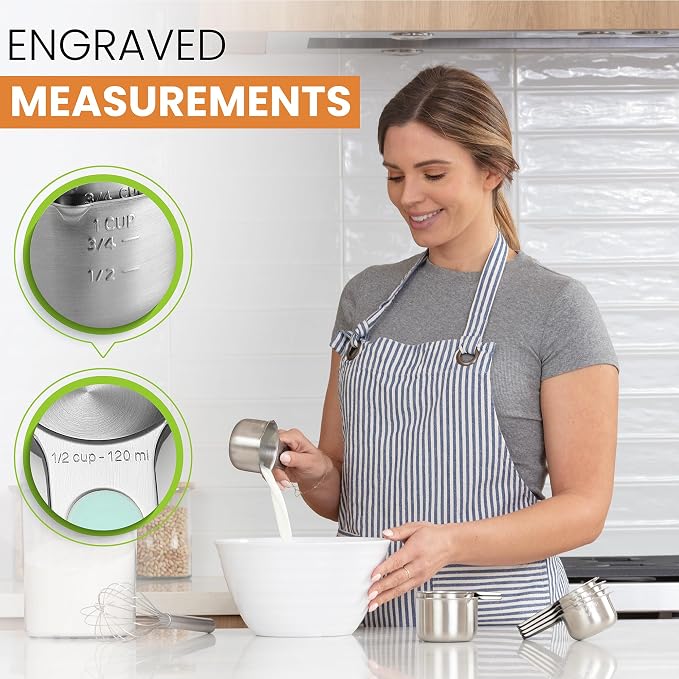 Spring Chef Magnetic Stainless Steel Measuring Cups, Kitchen Tools - Image 2