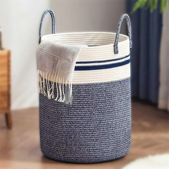 Woven Laundry Basket Hamper, 60L Versatile Storage by Unknown