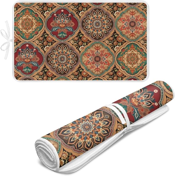Folding Ironing Mat Heat and Steam Resistant Mandala Ironing Pad 32 x 16 Inch by Unknown