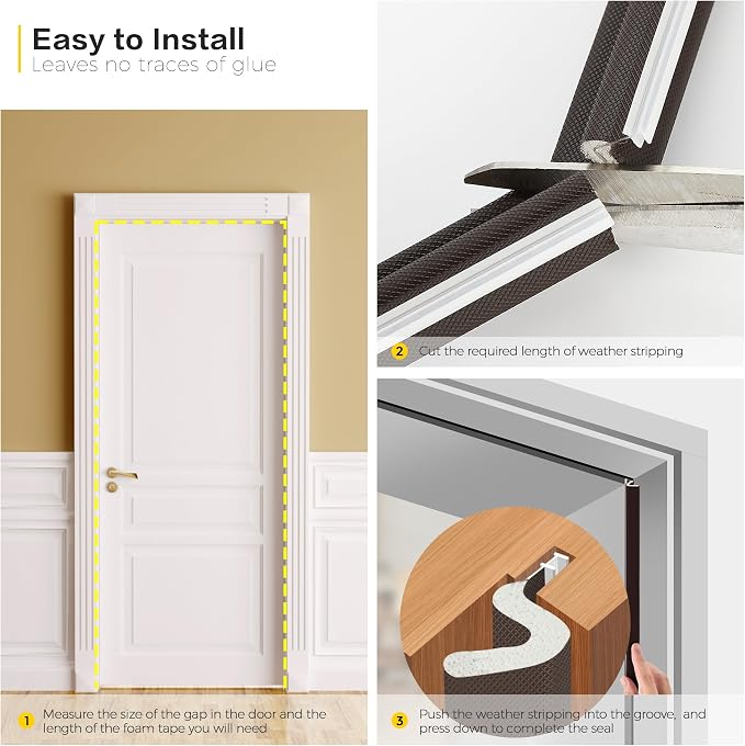 Weather Stripping Door Seal Strip Soundproof Q Foam Weather Stripping - Image 5