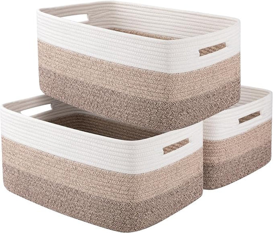 Large Storage Basket for Organizing, Woven Rope Basket for Shelves, Closet by OIASKET