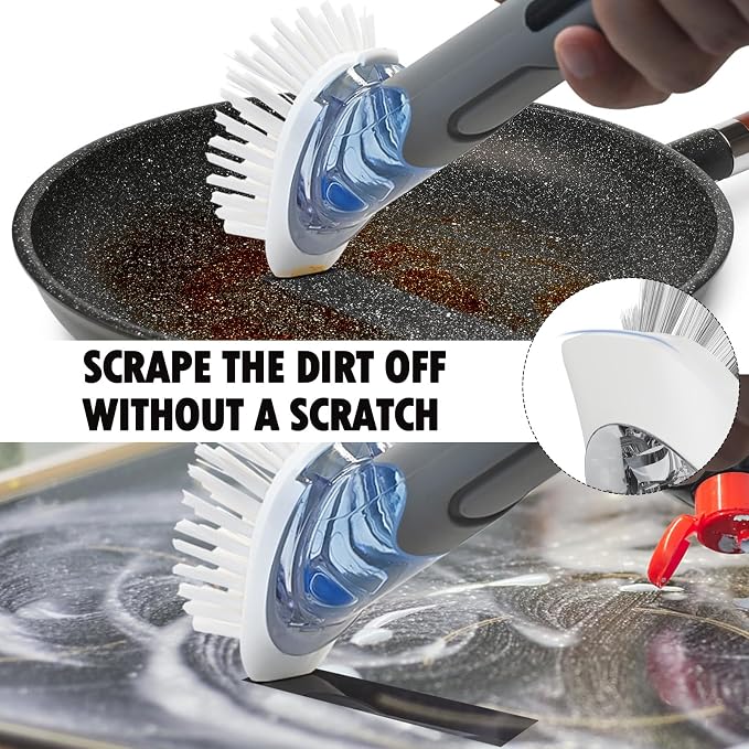 Soap Dispensing Replacement Dish Brush Storage Set - Image 3
