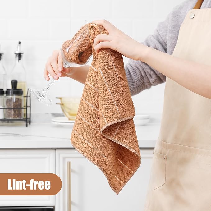 Homaxy Microfiber Kitchen Towels and Dishcloths Set, 12 Pack Soft and Absorbent - Image 4