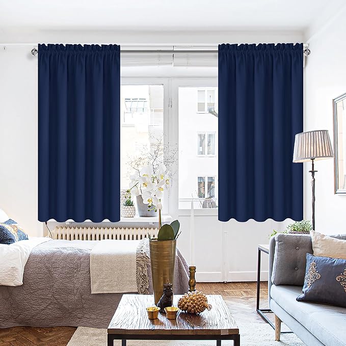 DWCN Short Blackout Curtains for Bedroom 54 Inches Long 2 Panels Set, Solid - Image 6