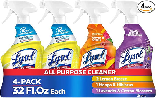 Lysol All Purpose Cleaner Spray, Kitchen & Bathroom Cleaner, Lemon Breeze by Lysol