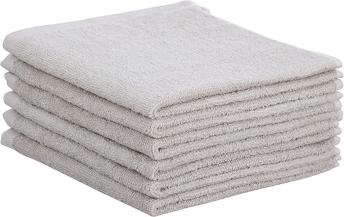 Superio Cotton Terry Washcloths Grey Towels 100% Cotton Cleaning Cloth 16" Rags - Image 4