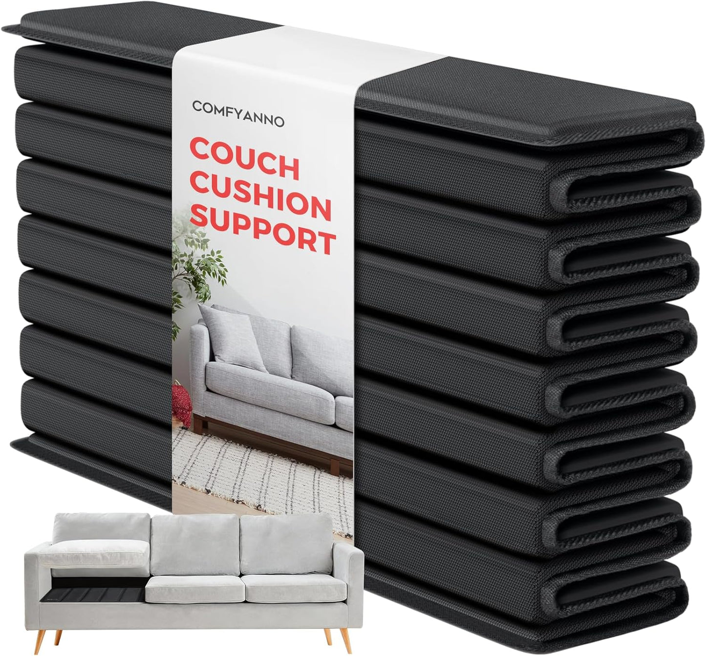 Comfyanno Couch Cushion Support Board, Repairs Sagging 3-Seat Sofa, Ready to Use, 21.5" x 70", Heavy-Duty Solid Wood Board, Safe Corner, Sinking Couch & Sofa Fix Saver