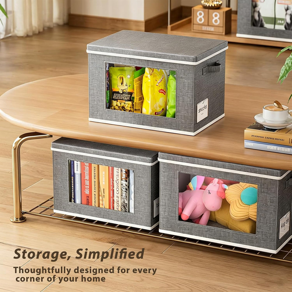 Fabric Storage Bins with Lids, Foldable Decorative Storage Box
