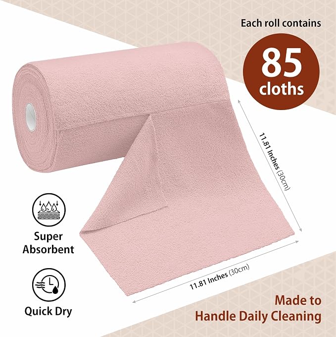 H4N Microfiber Cleaning Cloth Roll, 85 Pack Micro Fiber Wash Cloths - Image 2
