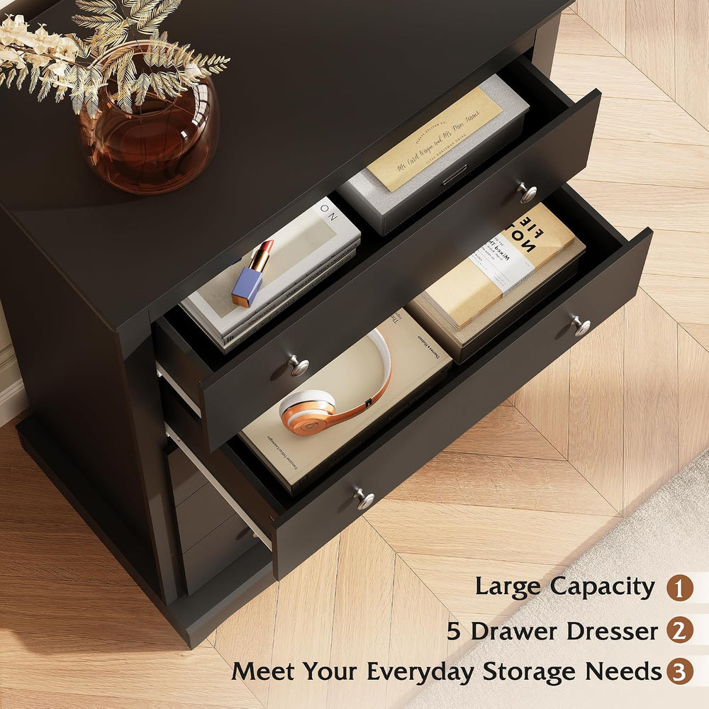WLIVE 5 Drawer Dresser, 45" Tall Dresser for Bedroom with Exclusive Anti...