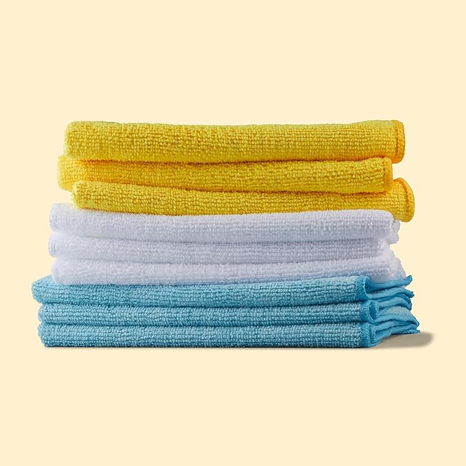 Amazon Basics Microfiber Cleaning Cloths, Non-Abrasive, Reusable and Washable - Image 6