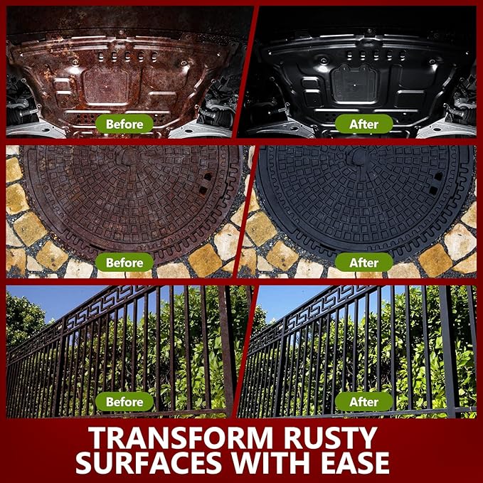 Rust Converter & Metal Primer, 141 Fl Oz Black Rust Inhibitor Paint - Image 3