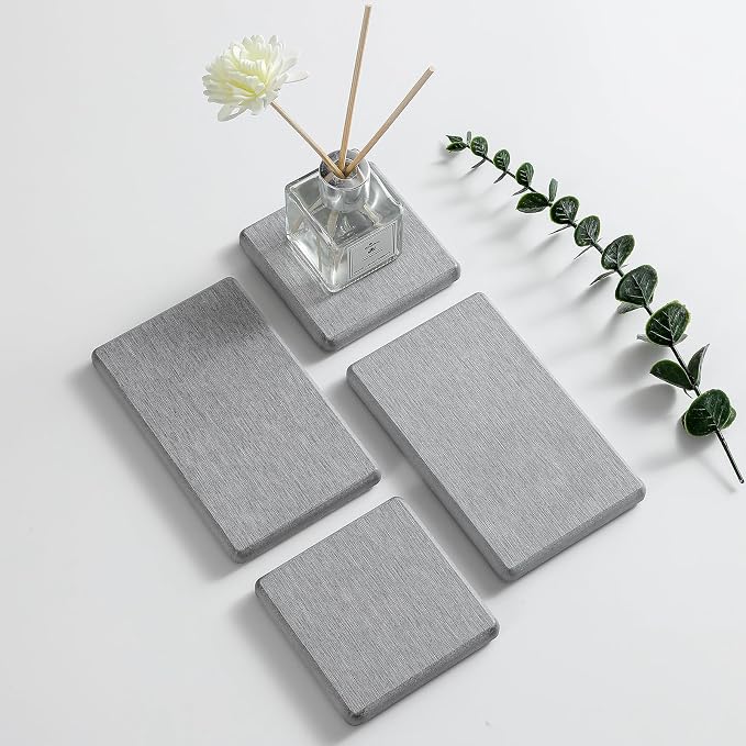 4PCS Bathroom Sink Vanity Trays, Diatomaceous Earth Quick Stone Drying Mat - Image 7