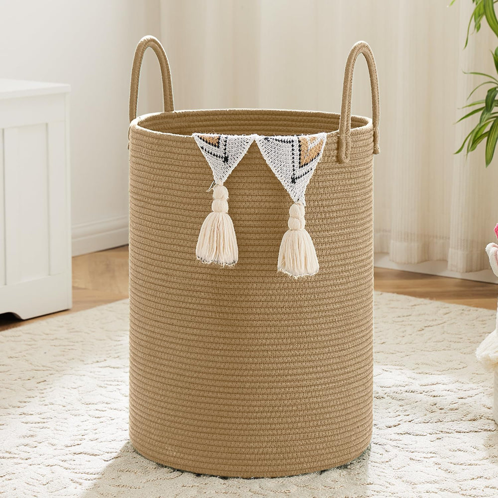Laundry Basket, Woven Cotton Rope Laundry Hamper, 100L