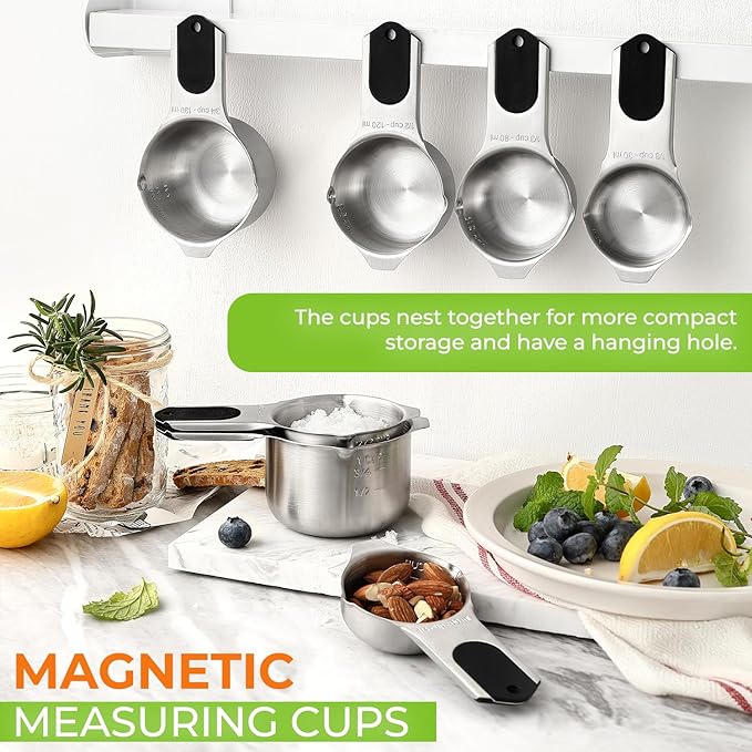 Spring Chef Magnetic Stainless Steel Measuring Cups, Kitchen Tools - Image 2