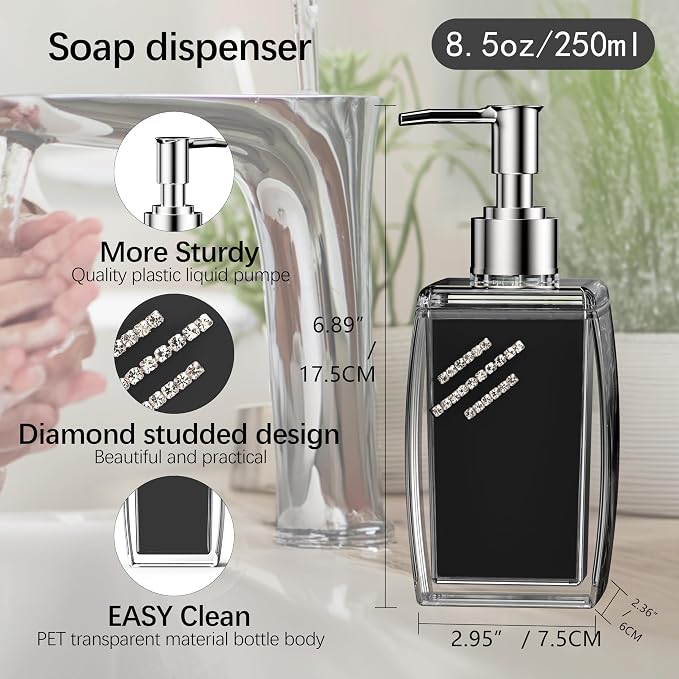 Pink Soap Dispenser with Refillable Plastic Pump - Image 5