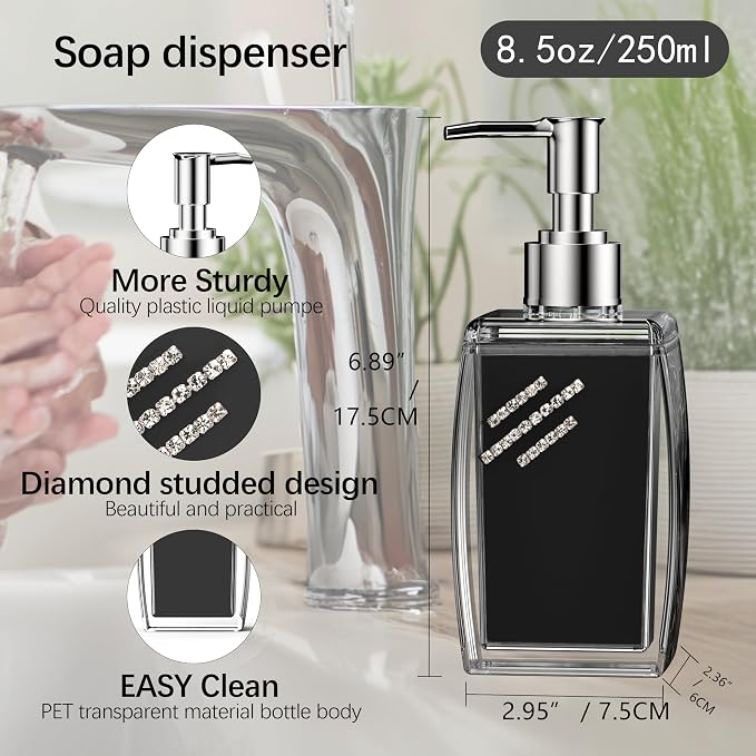 Purple Soap Dispenser with Refillable Plastic Pump - Image 4