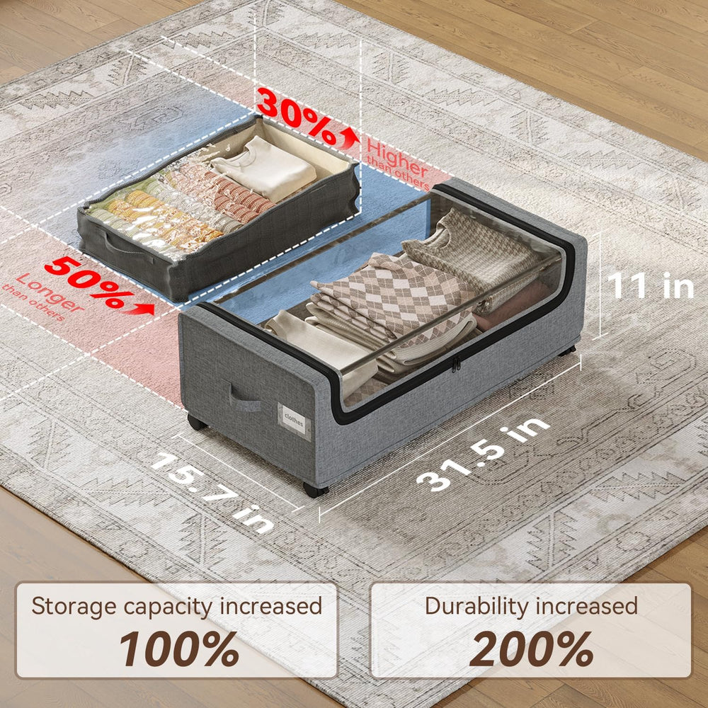 Under Bed Storage, Tall Size Under Bed Storage With Wheels, Under bed Shoe St...