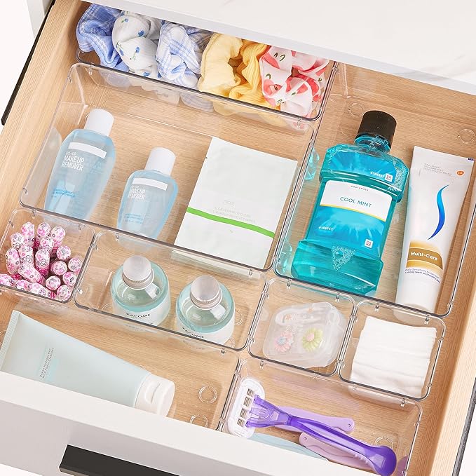 Vtopmart 72 PCS Clear Plastic Drawer Organizers Set, 4-Size Versatile Bathroom - Image 4