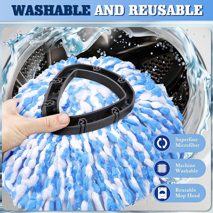 4 Packs Spin Mop Replacement Heads Compatible - Image 4