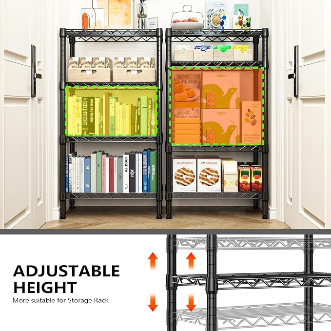 1000 lbs 4 Tier Shelf Metal Storage Shelves Wire Rack Closet Organizers