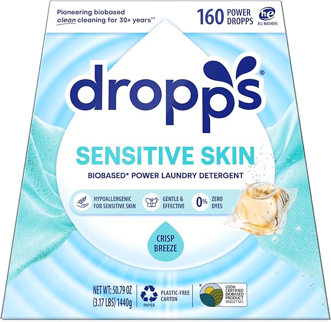 Dropps Sensitive Skin Laundry Detergent Pods, Crisp Breeze by Dropps