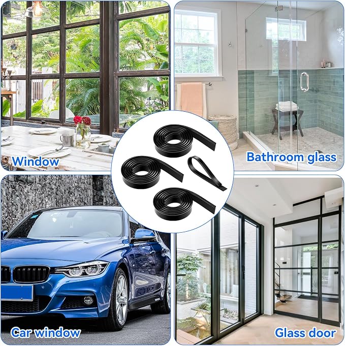 3 Rolls Squeegee Replacement Rubber Blades 41 Inch Silicone Black Blade - Image 7