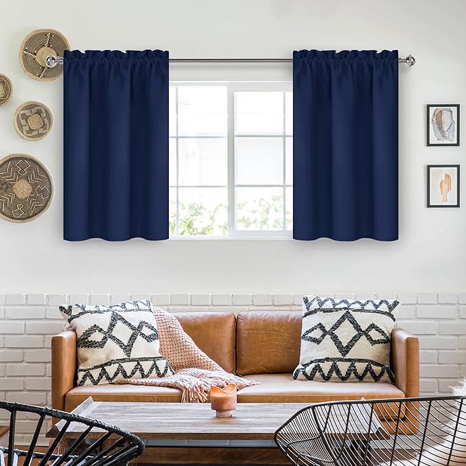 DWCN Short Curtains for Bathroom Windows 36 inches Length 2 Panels Set - Image 6