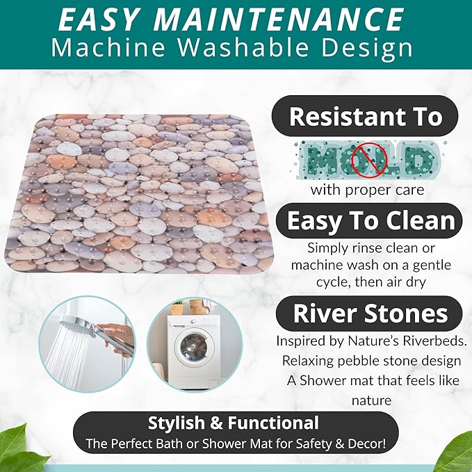 ENKOSI Extra Large Square Non Slip Shower Mat - Image 4