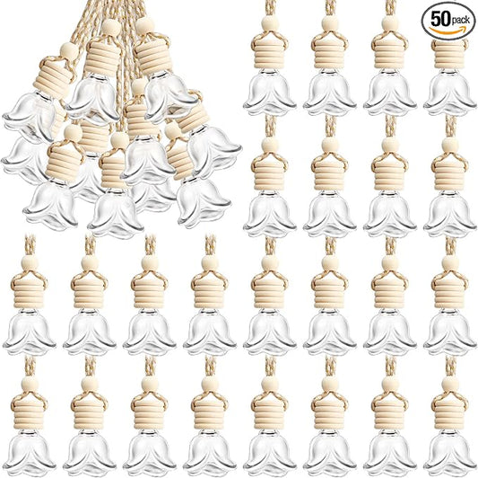 BBTO 50 Pcs Hanging Car Air Freshener Car Diffuser Bottles Empty Glass Perfume by BBTO