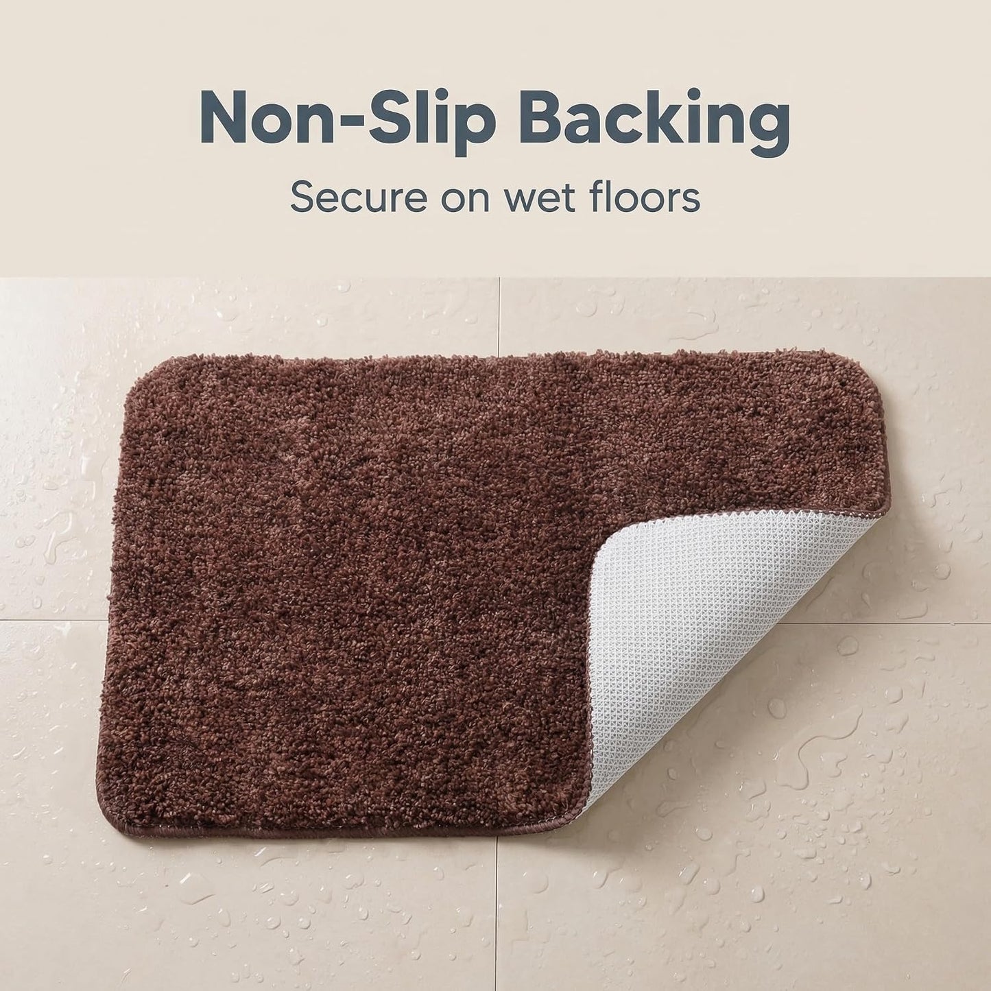 H HOUSEHOLD Bathroom Rugs Mat 16”x24”, Extra Soft Absorbent Microfiber Bath Rugs, TPE Backing, Quick Dry, Machine Washable Bath Mats for Bathroom Floor, Tub and Shower, Home Decor Accessories, Brown