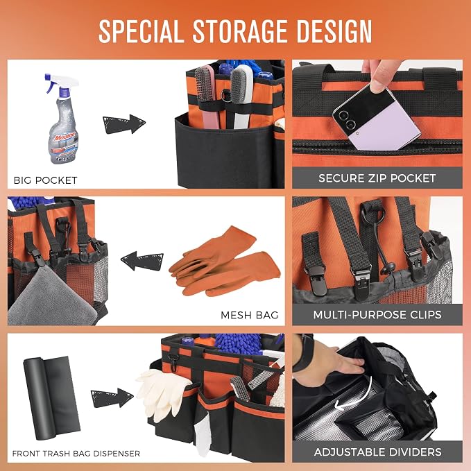 Wearable Cleaning Caddy, Cleaning Caddy Supplies Organizer