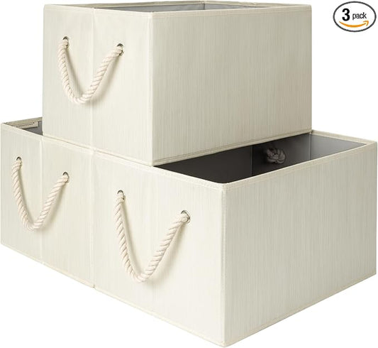 StorageWorks Storage Baskets for Shelves, Foldable Fabric Closet Storage Bins by StorageWorks