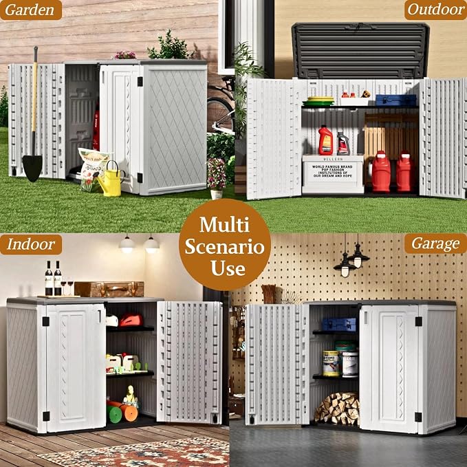 ZZM 4x3FT Heavy-Duty Outdoor Storage Shed | 34 Cu.Ft Waterproof Resin Cabinet - Image 8