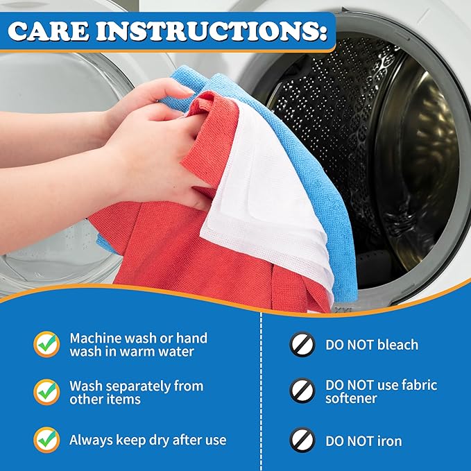 FIXSMITH Microfiber Cleaning Cloth, Shop Towels Bulk, Microfiber Towels - Image 6