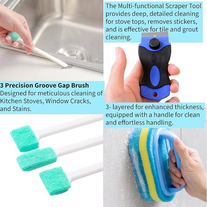 Elkanah Cleaning Brushes for Household use Small Cleaning Brushes for Small - Image 5