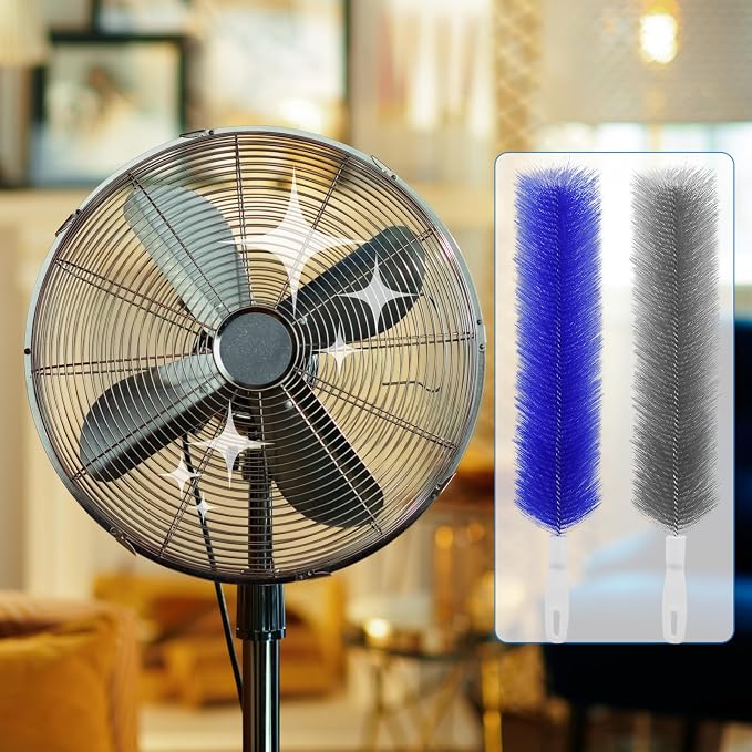 2 Pcs Cobweb Duster, Bendable Fan Duster, Plastic Fan Cleaner Brush, Microfiber - Image 6