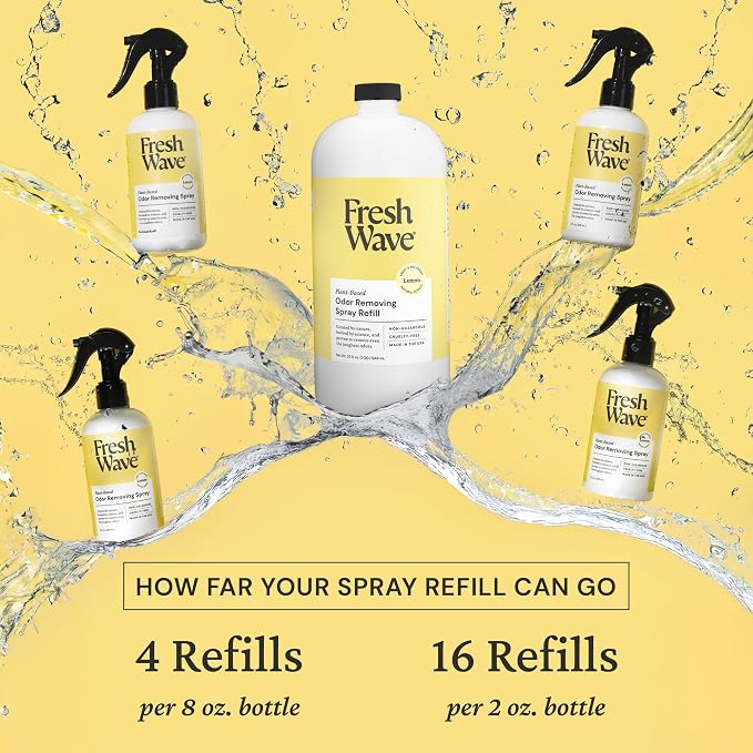Fresh Wave Lemon Scent Odor Eliminator Spray & Air Freshener Refill, 32 fl. oz. - Image 5