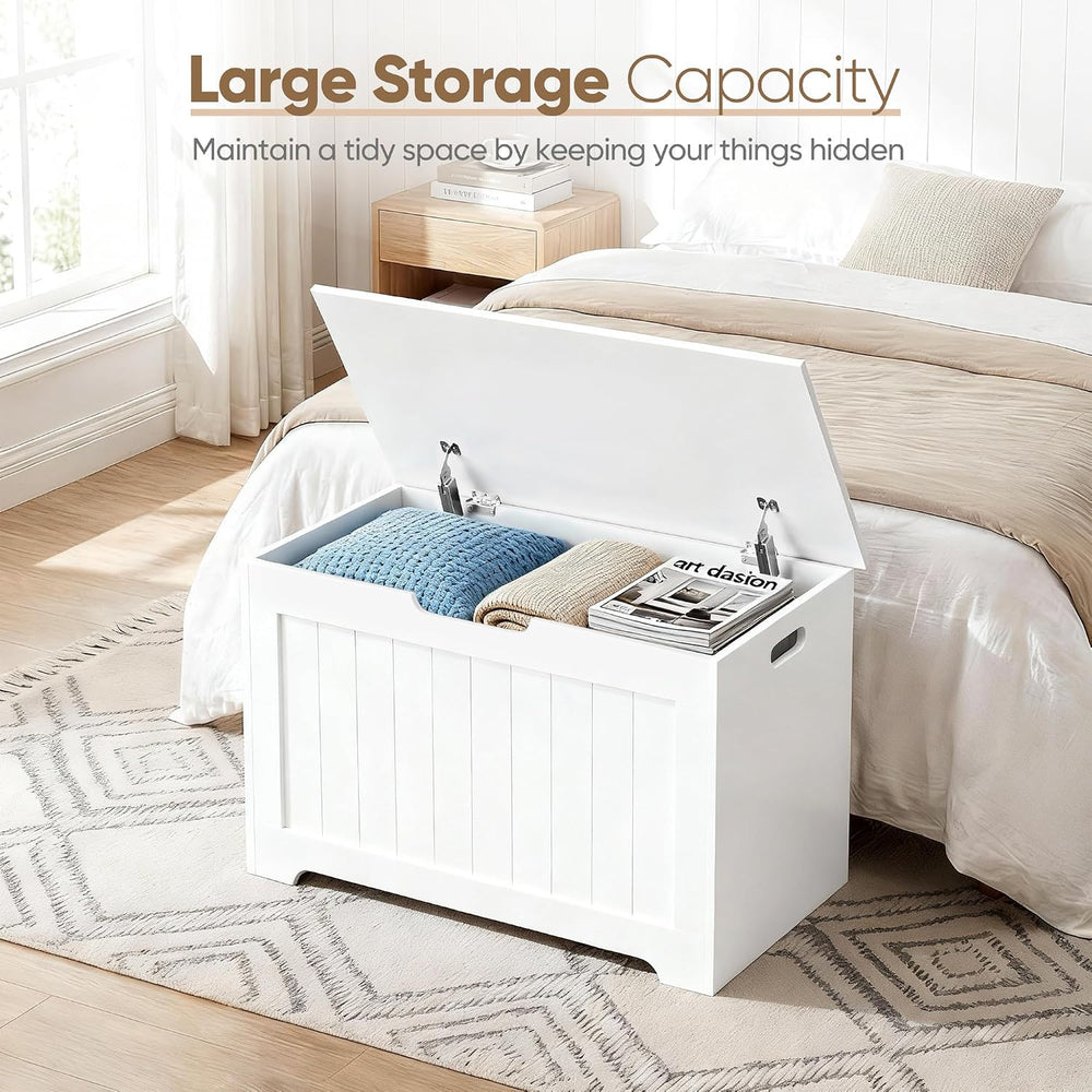 SUPER DEAL Storage Chest, 30 inches Chest Box Organizer with 2 Safety Hinges,...