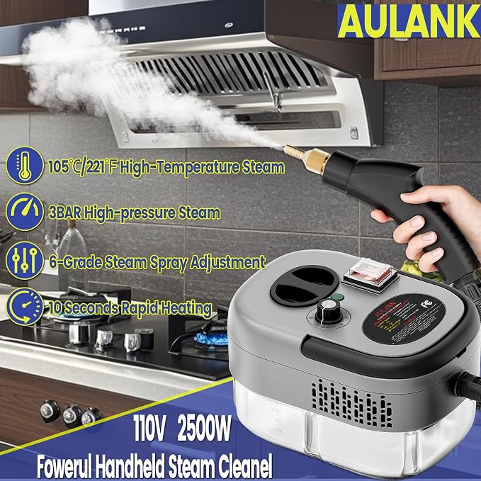 2500W Handheld Steam Cleaner, Portable Car Steamer - Image 2