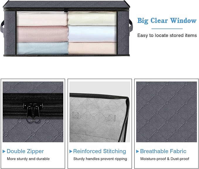 HomeHacks 6-Pack Clothes Organizer Storage Bags Foldable Storage Box - Image 3