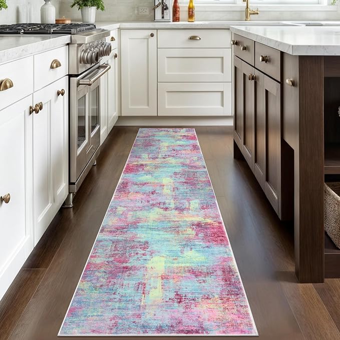 IOHOUZE Abstract Runner Rug 2x8 Ft Washable Runners - Image 2