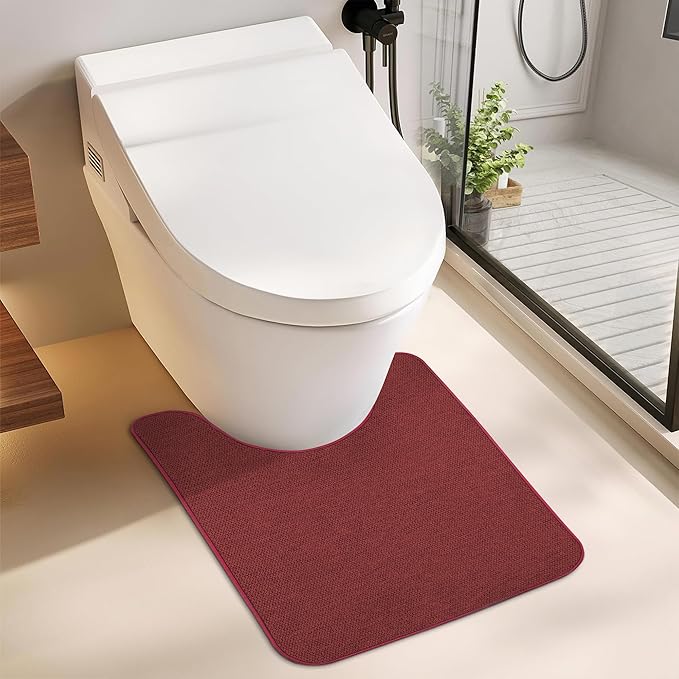 Toilet Rugs U Shaped Bathroom Rug, Machine Washable Non Slip Quick Dry Super - Image 6