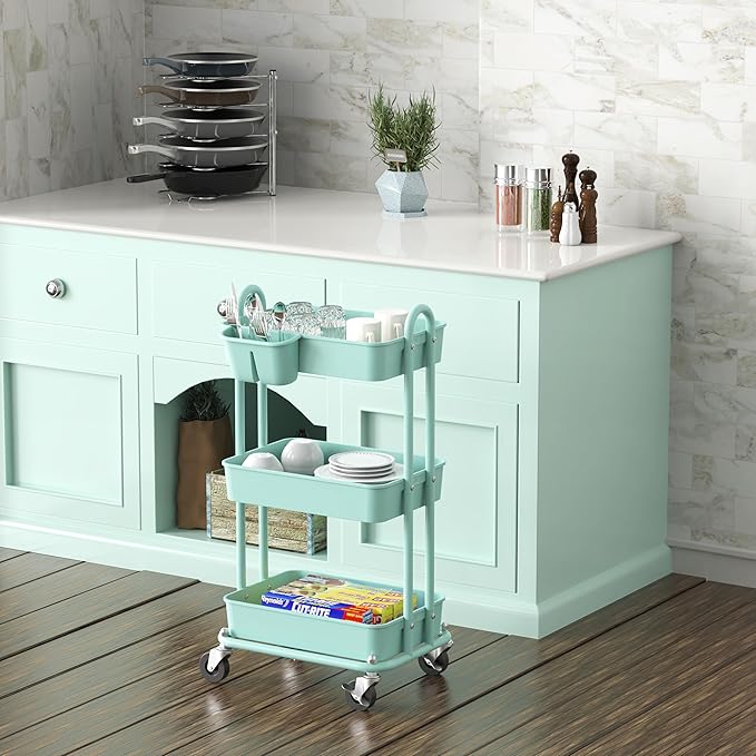 Simple Houseware 3-Tier Multifunctional Rolling Utility Cart - Image 5
