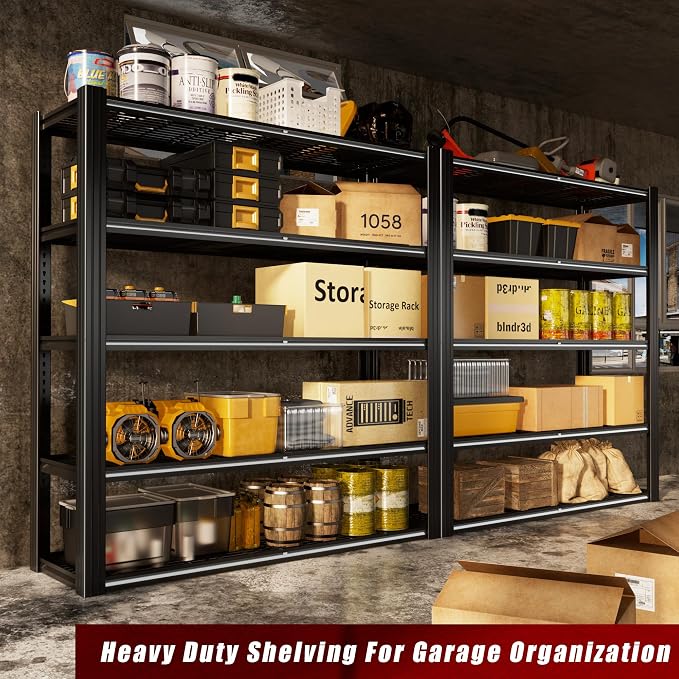 48" W Metal Garage Shelving 5 Tier Storage Shelves Heavy Duty 3030LBS - Image 8