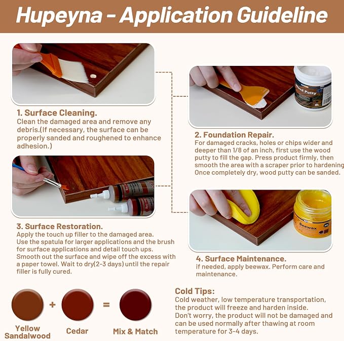 Wood Repair Kit, Wood Furniture Repair Kit, Wood Filler, Wood Putty and - Image 5