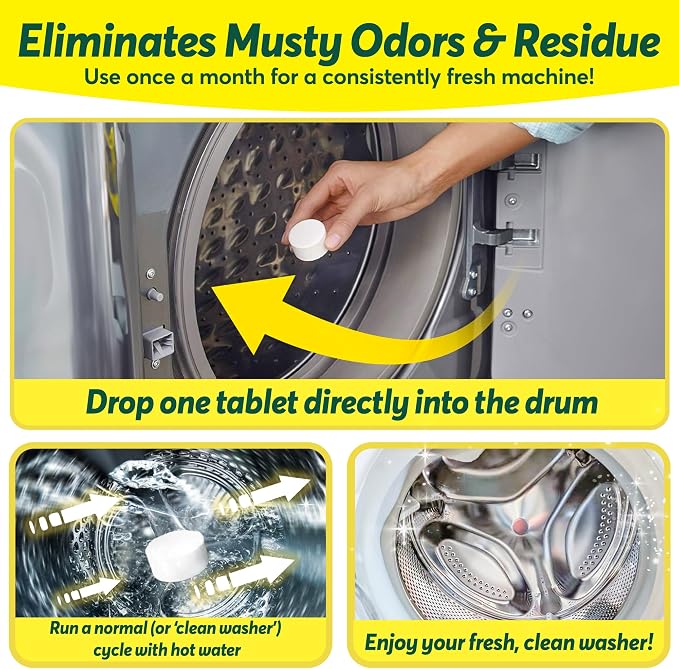 Cleanomic WashWizard Washing Machine Cleaner Tablets – Deep Cleaning Washer - Image 3