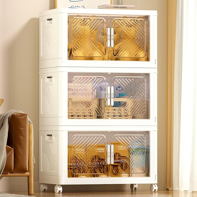 Storage Bins with Lid 76QT, Stackable Storage Containers with Wheels and by FOCUSONLIFEBECONVENIENCE