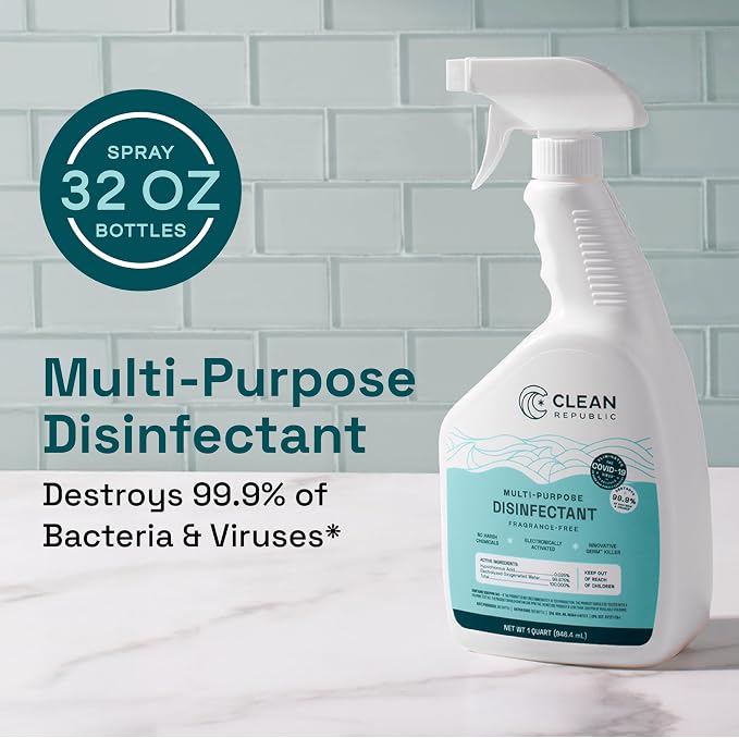 Clean Republic Multi-Purpose Disinfectant, Cleaning Spray, 32 Fluid Ounce Bottle - Image 2
